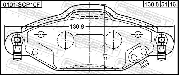 Комплект гальмівних накладок, дискове гальмо, Febest 0101-SCP10F