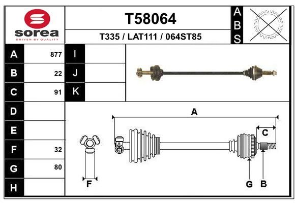 EAI hajtótengely T58064