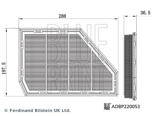 Повітряний фільтр, Blue Print ADBP220053