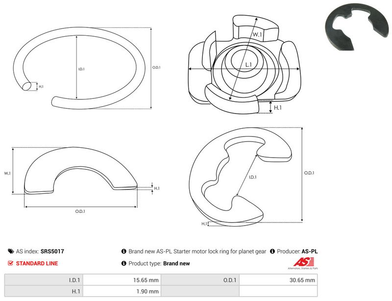 AS-PL SRS5017 Repair Kit, starter