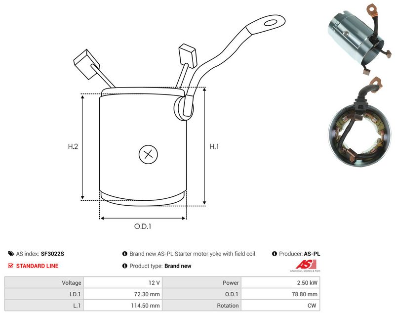 Mähis, starter, AS-PL SF3022S