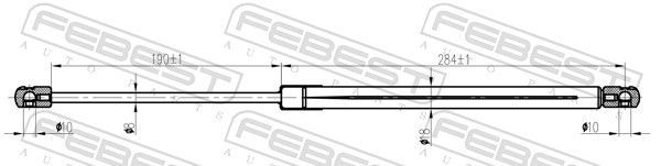 FEBEST 25117-006 Gas Spring, boot/cargo area