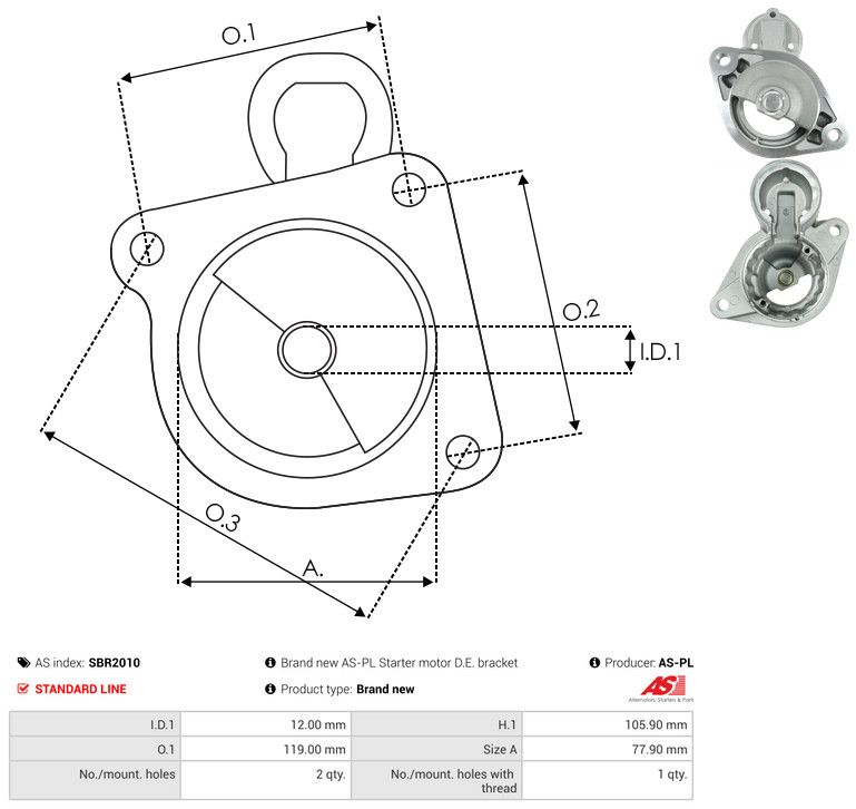 AS-PL SBR2010 Starter Lid, carburettor