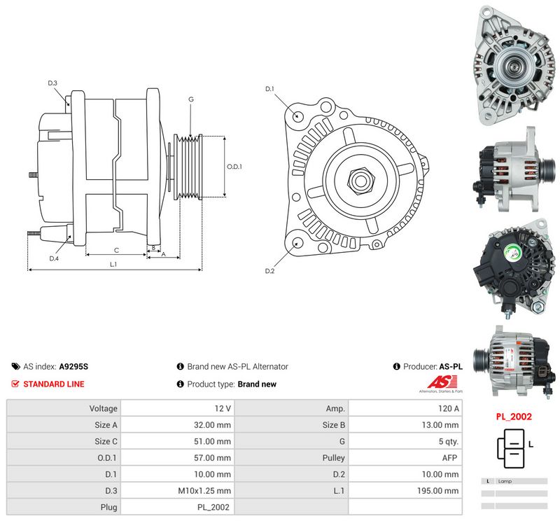 Generaator, AS-PL A9295S
