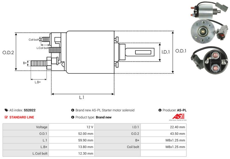 AS-PL SS2022 Solenoid Switch, starter