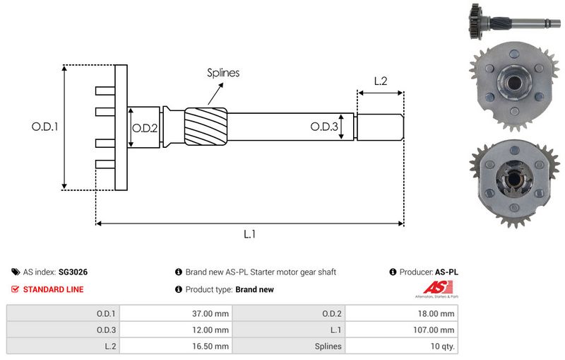 AS-PL SG3026 Repair Kit, starter