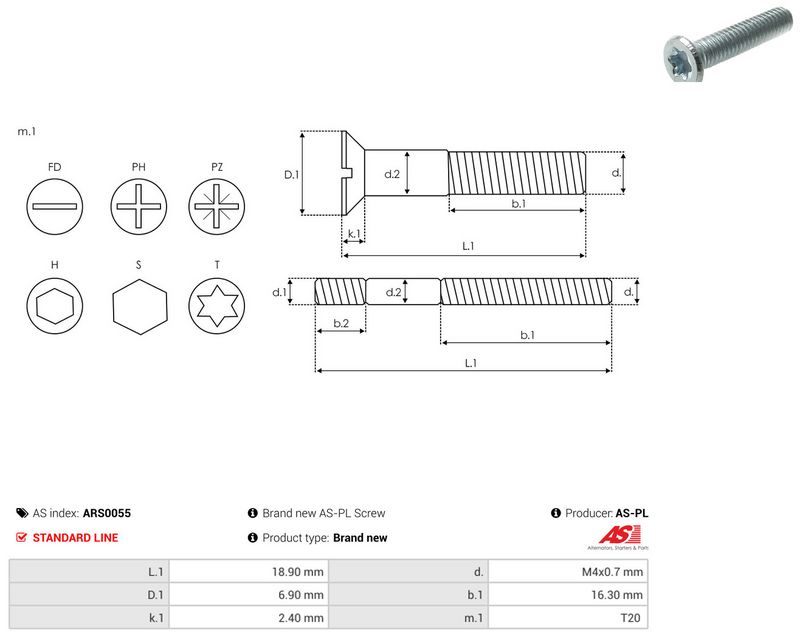 AS-PL ARS0055 Repair Set, alternator
