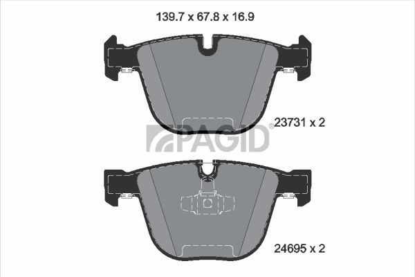 Sada brzdových destiček, kotoučová brzda T1797N