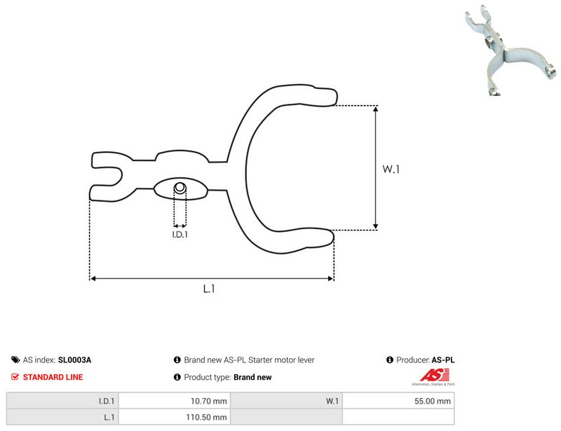 AS-PL SL0003A Starter Lever, carburettor
