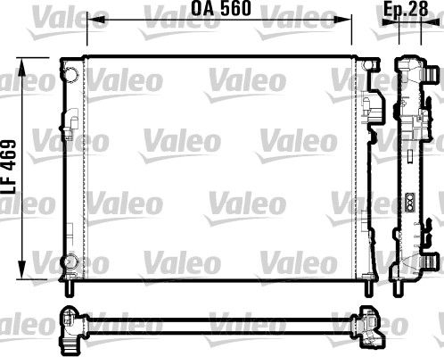 Радіатор, система охолодження двигуна, Valeo 732846