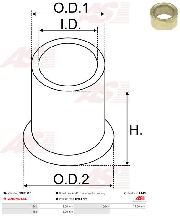 Puks, starterivõll, AS-PL SBU9172S