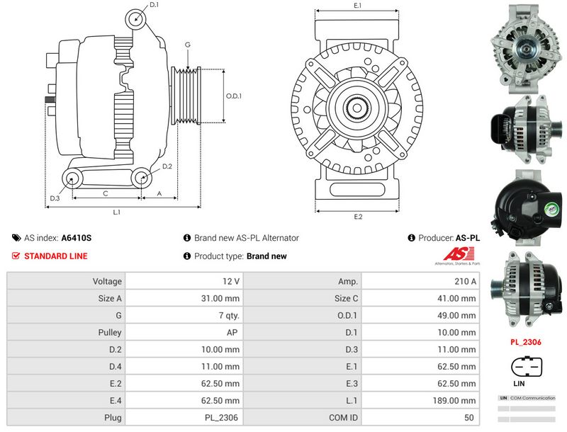 AS-PL A6410S Alternator