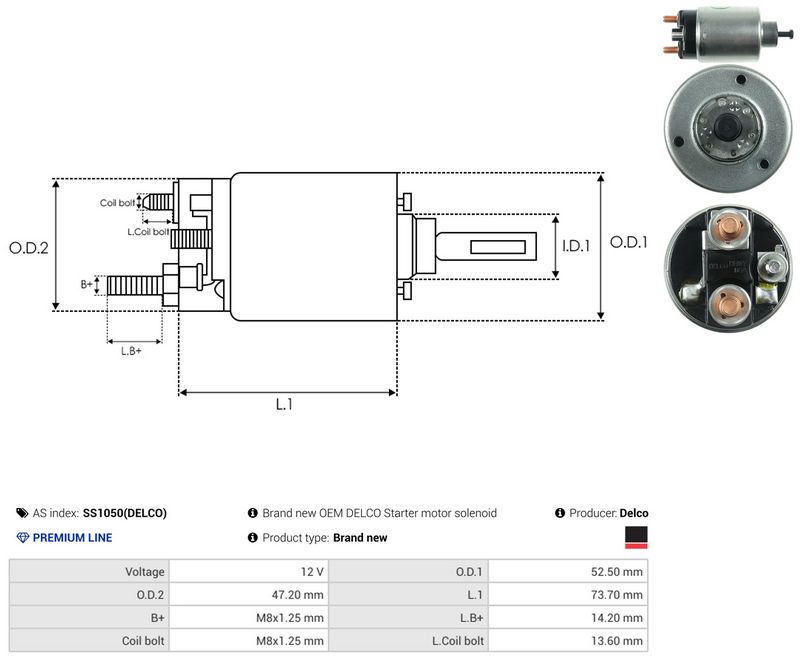 AS-PL SS1050(DELCO) Solenoid Switch, starter
