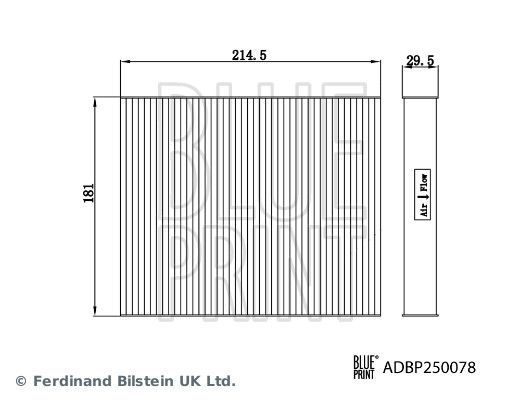 BLUE PRINT ADBP250078 Filter, cabin air