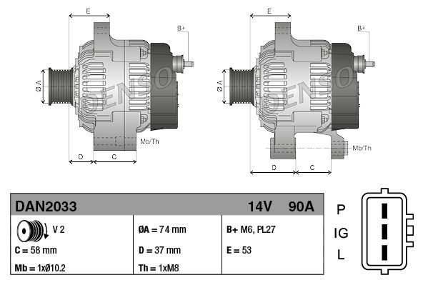 DENSO DAN2033 Alternator