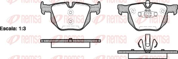 Комплект гальмівних накладок, дискове гальмо, Remsa 0381.70