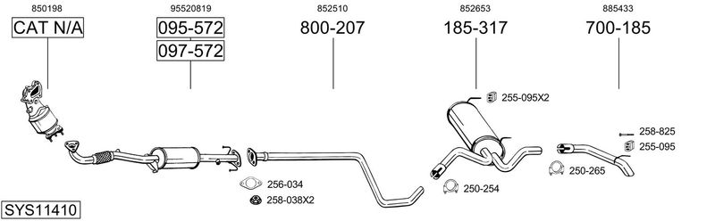 BOSAL kipufogórendszer SYS11410