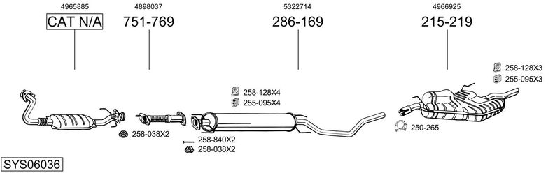 BOSAL kipufogórendszer SYS06036