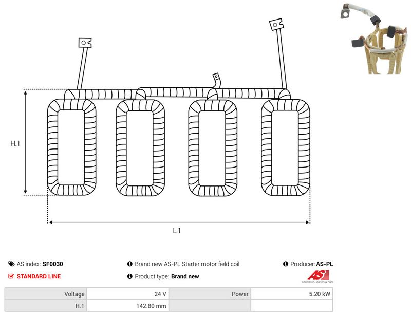 AS-PL SF0030 Field Winding, starter