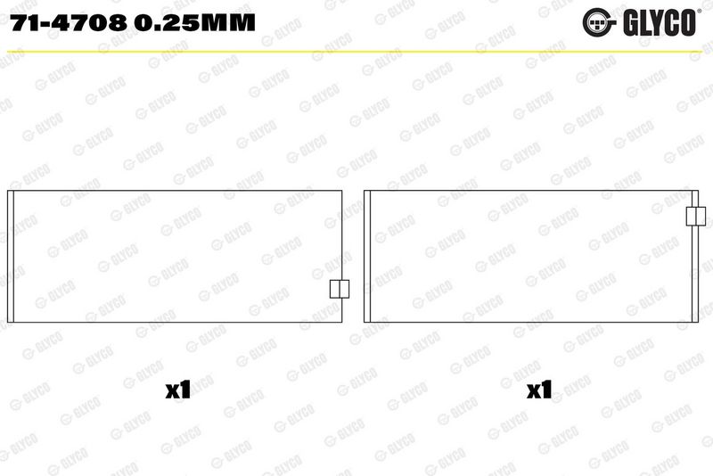 Cuzinet bielă GLYCO 71-4708 0.25mm