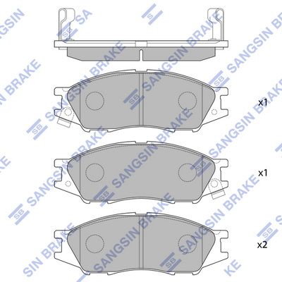 Комплект гальмівних накладок, дискове гальмо, Hi-Q SP1156