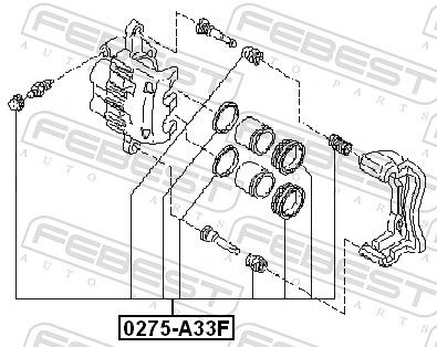 Ремонтний комплект, гальмівний супорт, Febest 0275-A33F