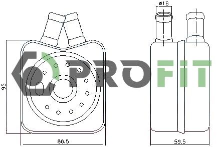 Охолоджувач оливи, моторна олива, Profit 1745-0065