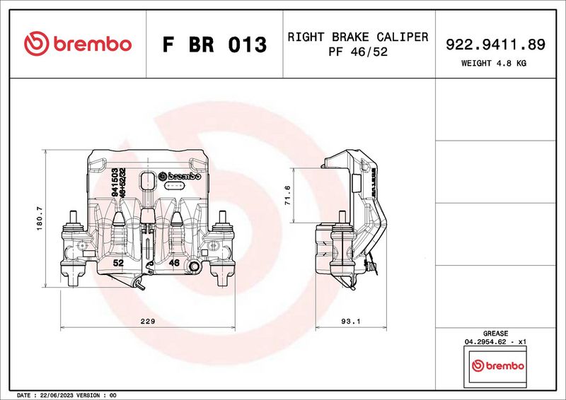 BREMBO FBR013 Brake Caliper