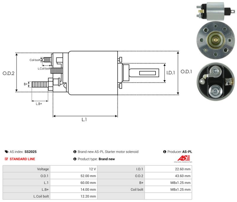 AS-PL SS2025 Solenoid Switch, starter