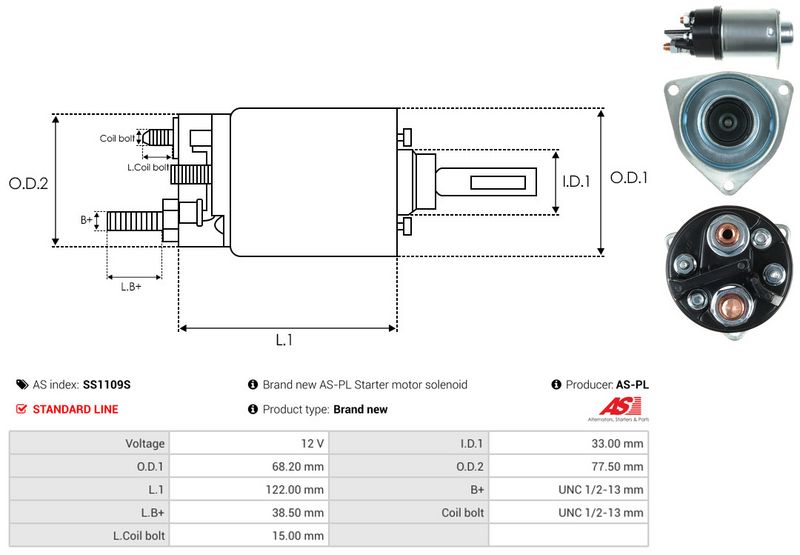 Magnetlülitus, starter, AS-PL SS1109S