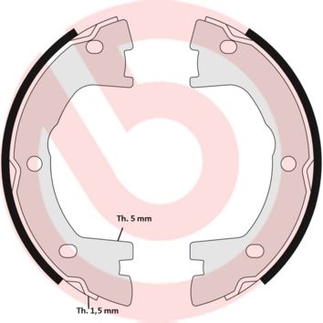 Комплект гальмівних колодок, стоянкове гальмо, Brembo SA6506