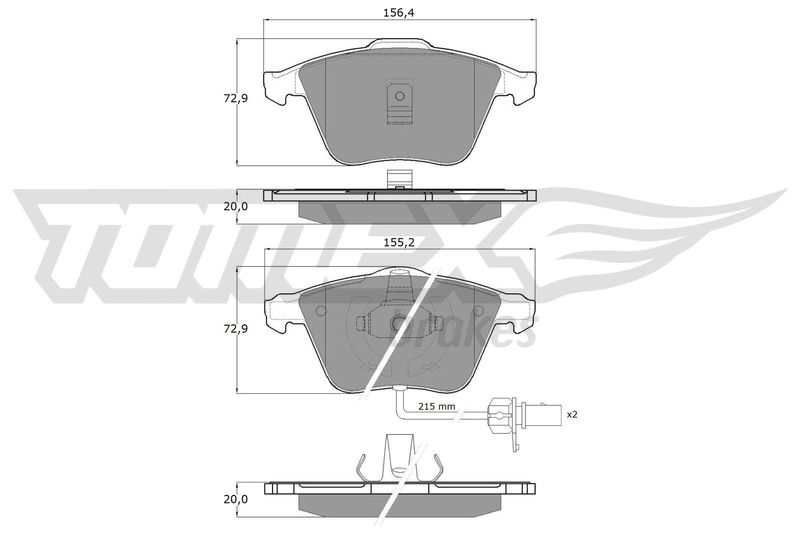 TOMEX Brakes fékbetétkészlet, tárcsafék TX 13-14