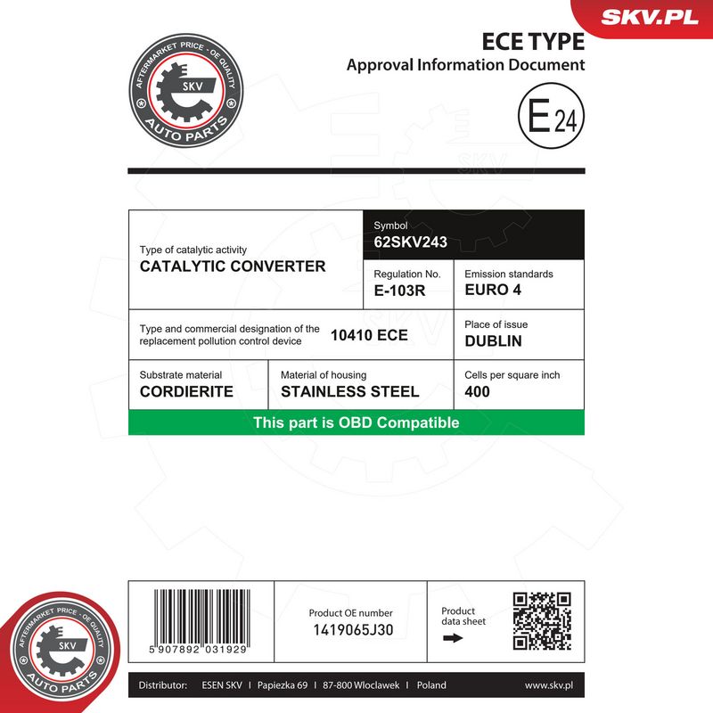 OEM код товара: 1419065J30
