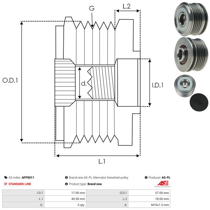 AS-PL AFP9011 Alternator Freewheel Clutch