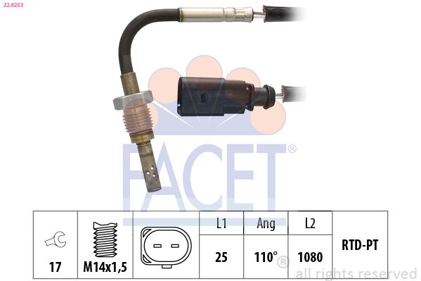 FACET Sensor, uitlaatgastemperatuur 22.0253