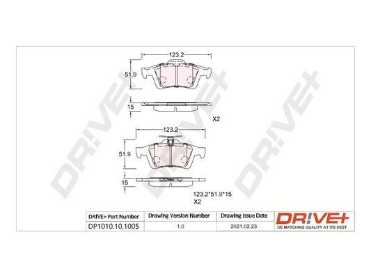 DP1010.10.1005 Drive+ - Гальмівні колодки до дисків