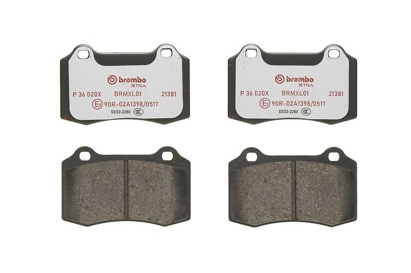 Piduriklotsi komplekt, ketaspidur, BREMBO P 36 020X