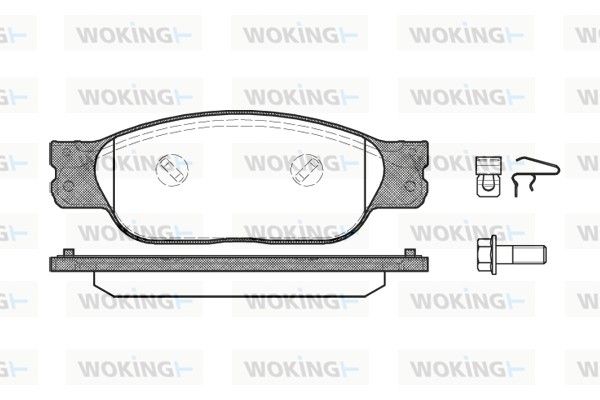 Комплект гальмівних накладок, дискове гальмо, Woking P6313.10