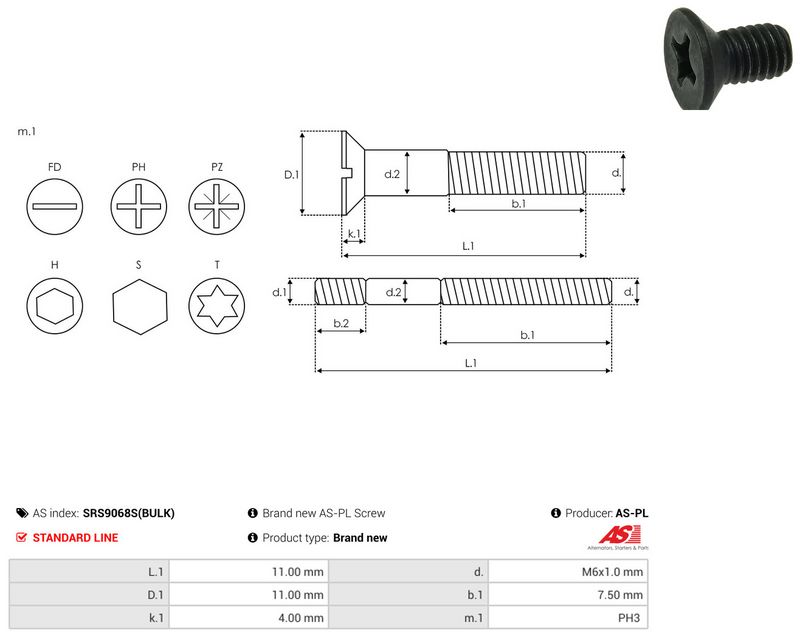 AS-PL SRS9068S(BULK) Repair Set, alternator