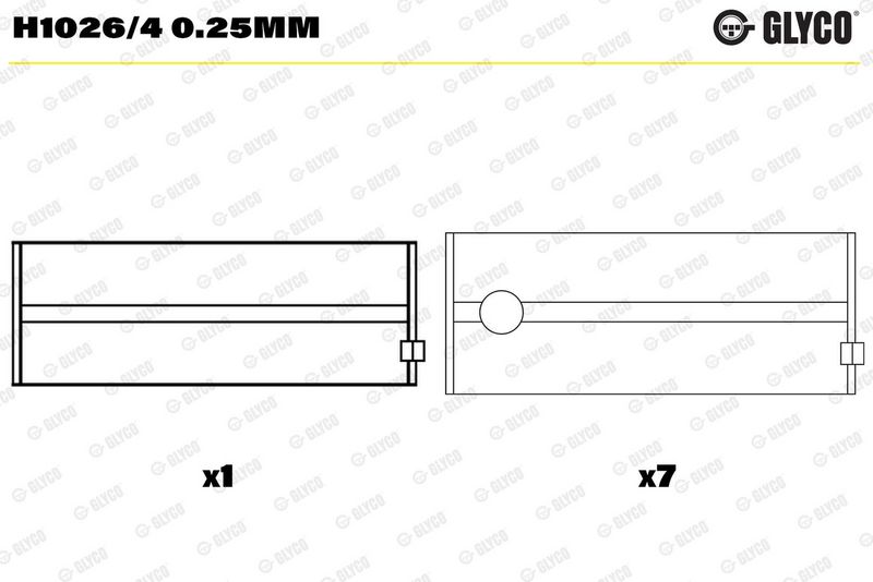 Product Kloķvārpstas gultnis GLYCO H1026/4 0.25MM Image