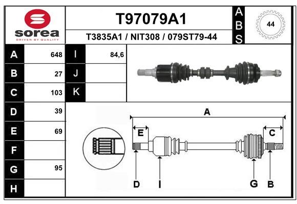 EAI hajtótengely T97079A1