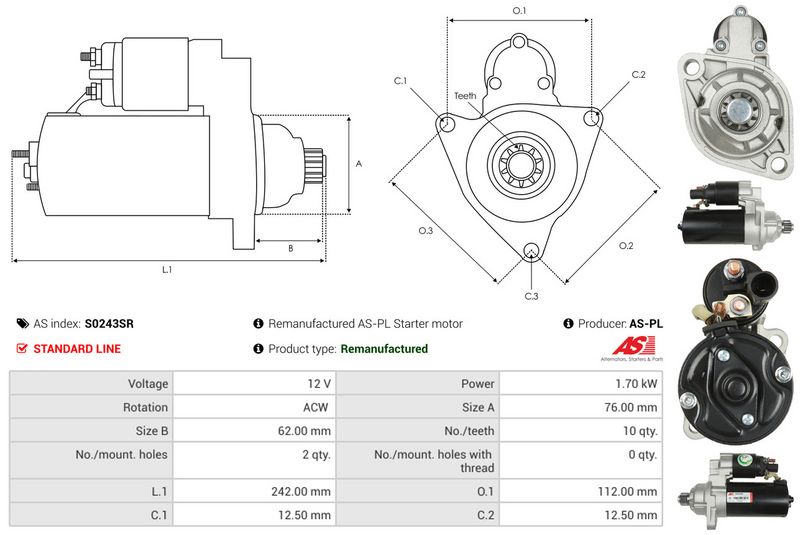 AS-PL S0243SR Starter