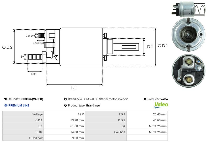 AS-PL SS3076(VALEO) Solenoid Switch, starter