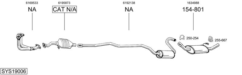 BOSAL kipufogórendszer SYS19006