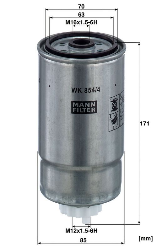 Filtru combustibil WK 854/4 MANN-FILTER