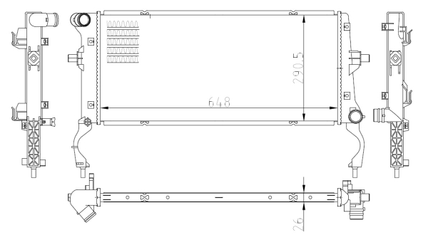 WILMINK GROUP hűtő, motorhűtés WG2162203