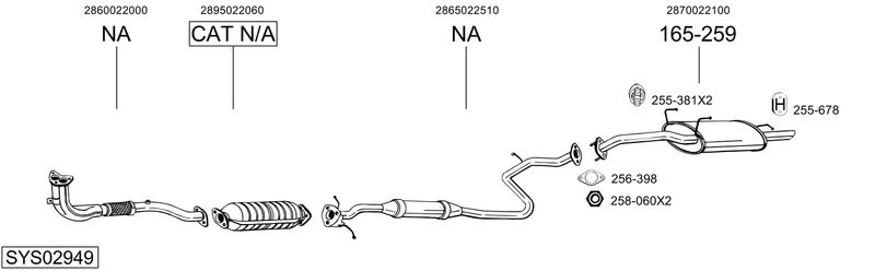 BOSAL kipufogórendszer SYS02949