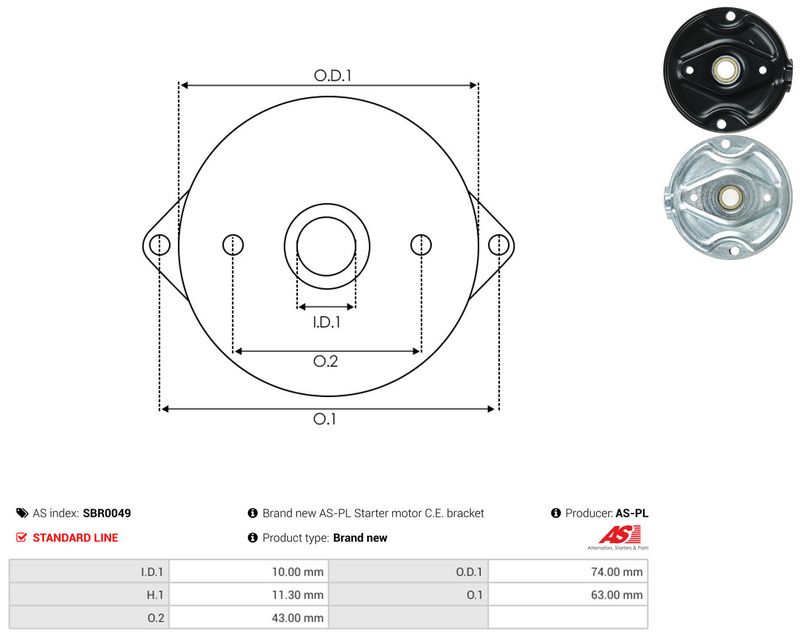 AS-PL SBR0049 Starter Lid, carburettor