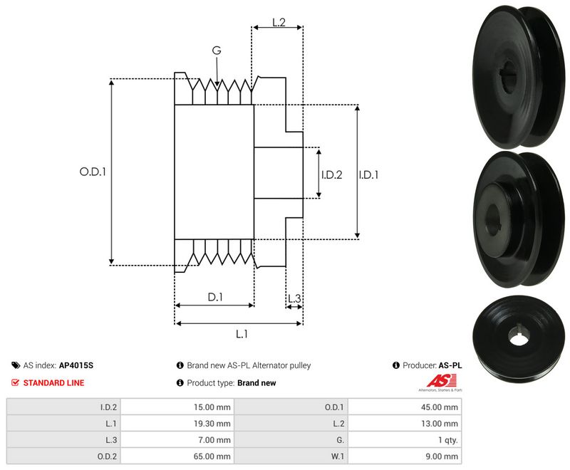 Rihmaratas, generaator, AS-PL AP4015S