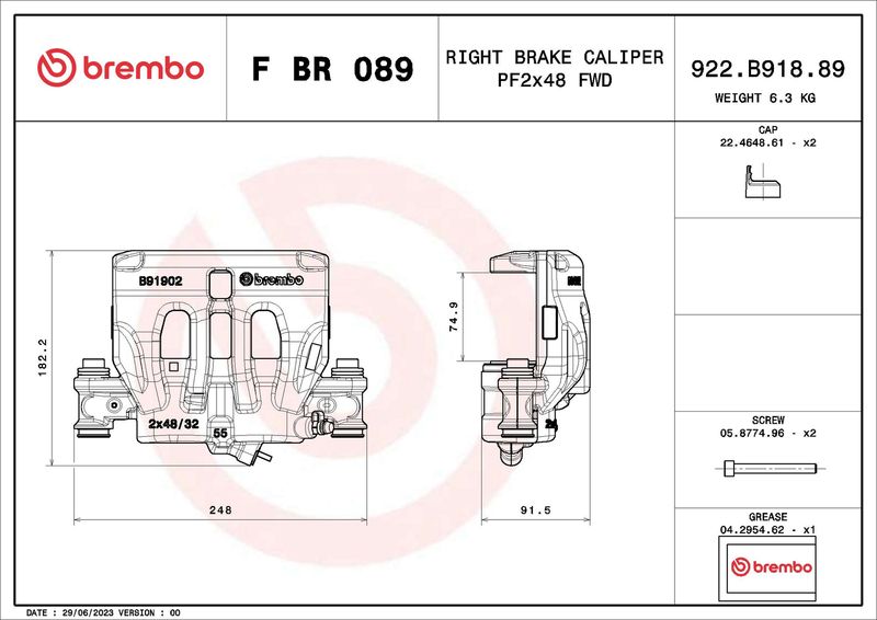 Гальмівний супорт, Brembo FBR089